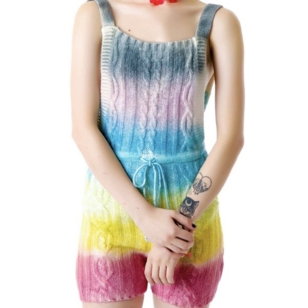 UNIF | Cake Rainbow Knit Romper Overalls